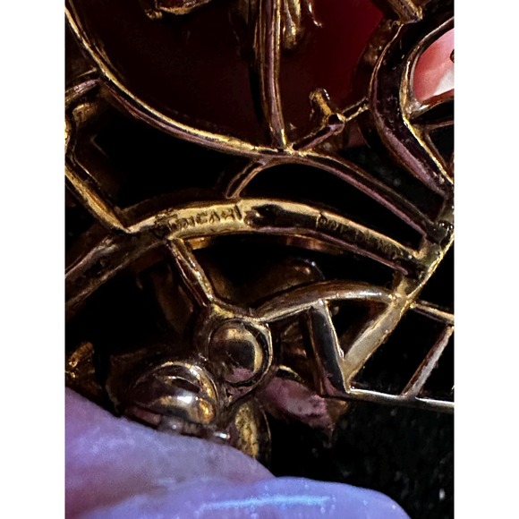 Vintage Trifari Fragonard Flower Basket Pin Brooch - Picture 3 of 4